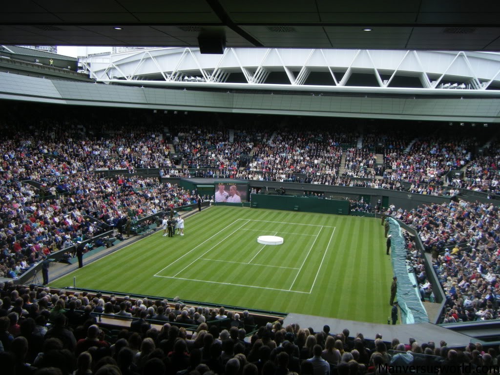 Centre court at Wimbledon for the unveiling of its new roof