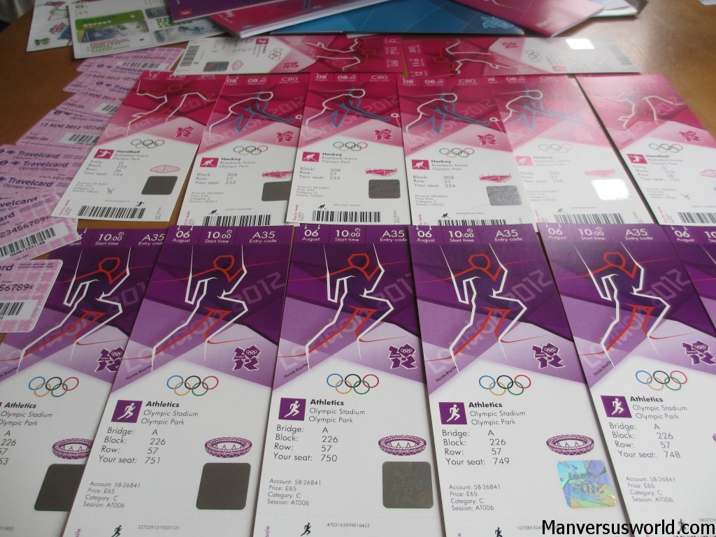 My London 2012 Olympic Games tickets - handball, athletics, hockey