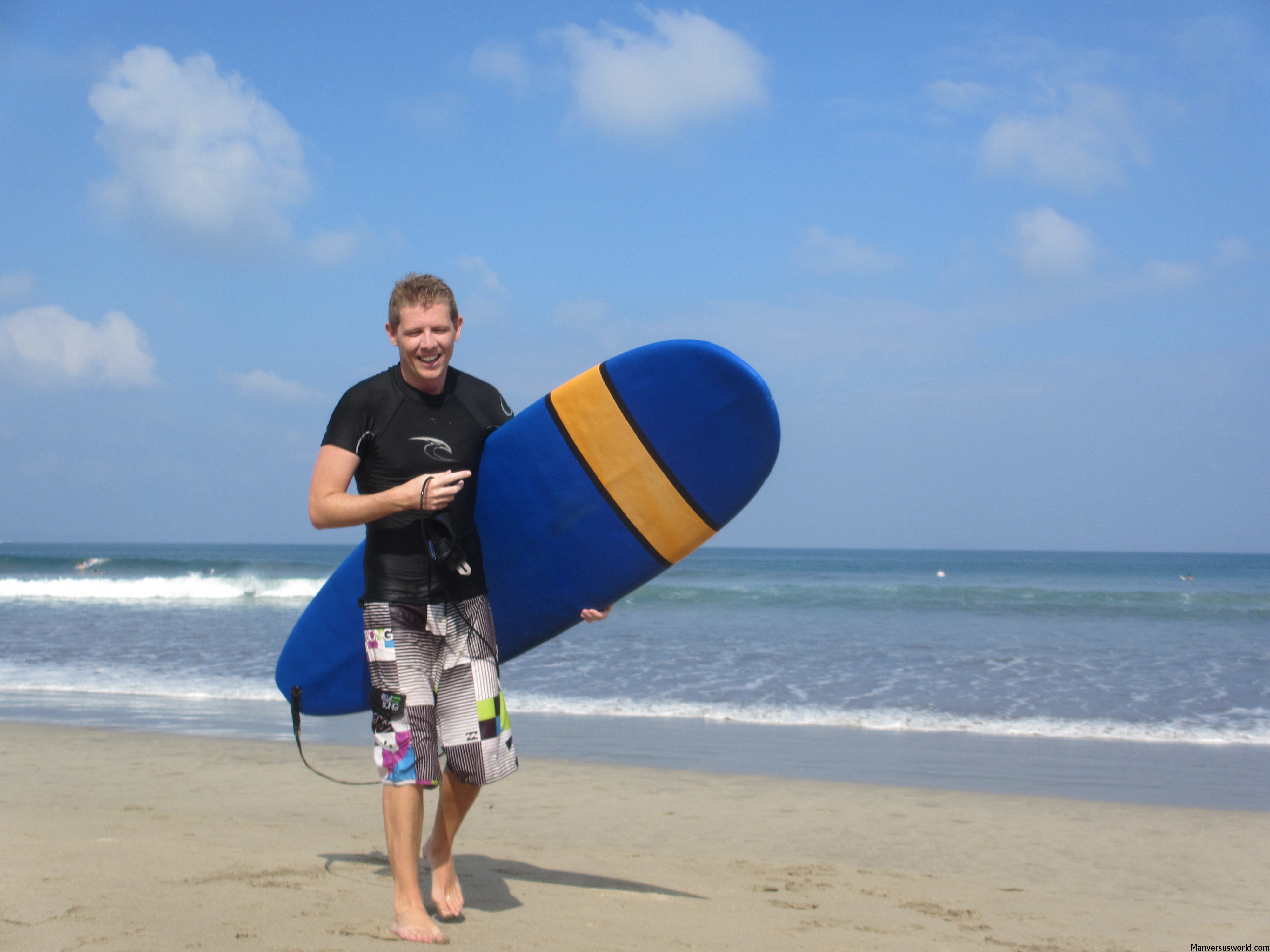 Pleased as punch: learning to surf on Kuta Beach, Bali