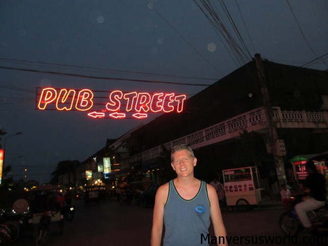 Infamous Pub Street in Siem Reap, Cambodia