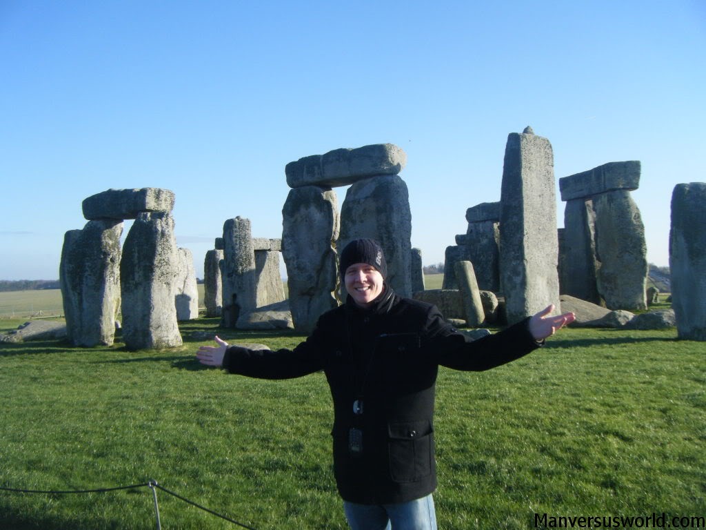 A very wintery me, standing in front of Stonehenge.