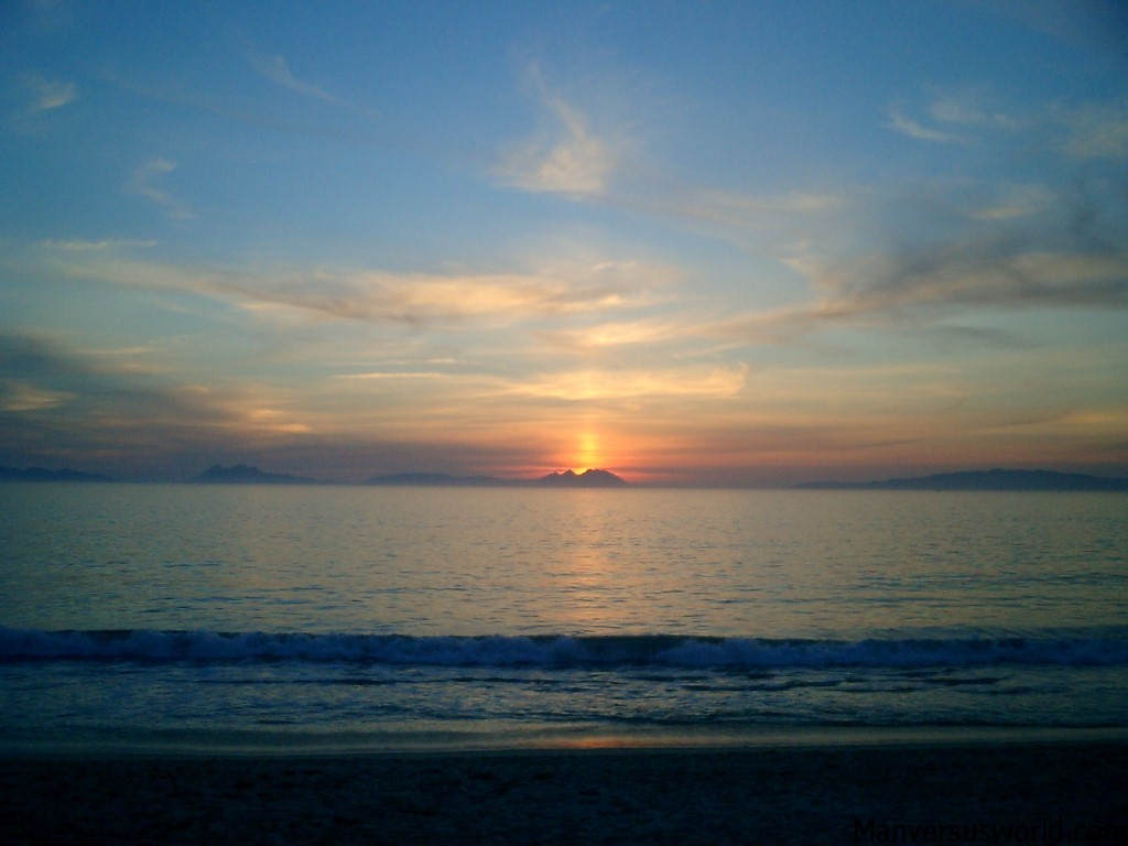 Sunset at a Spanish beach