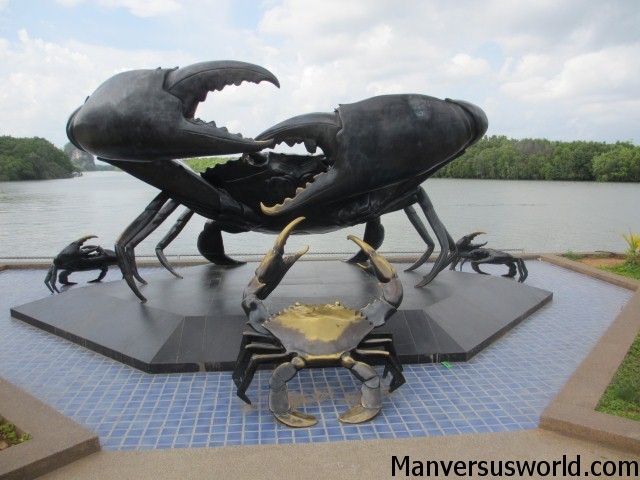 Giant crab statues in Krabi Town, Thailand