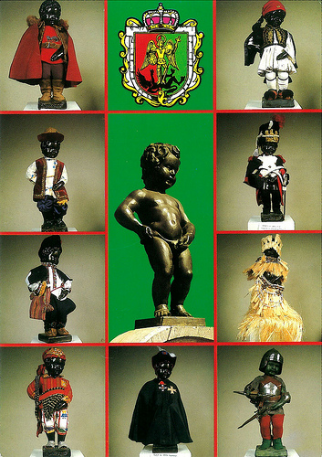 The many outfits of the Manneken Pis, postcard