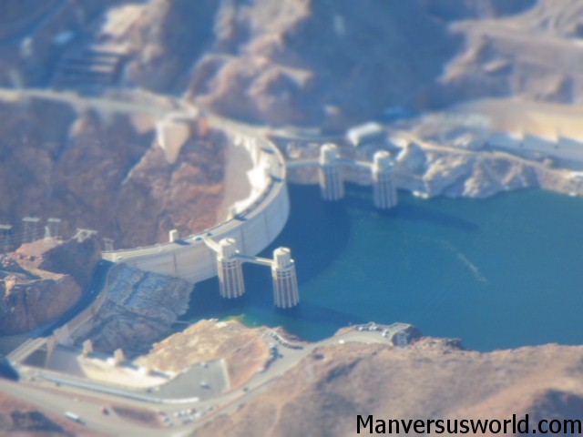 The Hoover Dam from the air