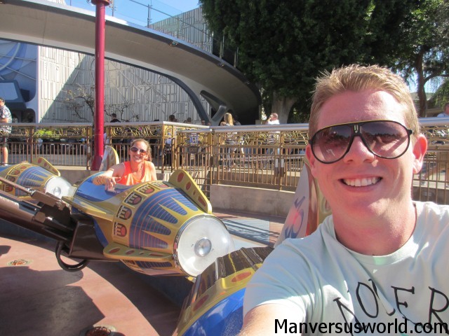 Me and Nic on a ride at Disneyland Park, California