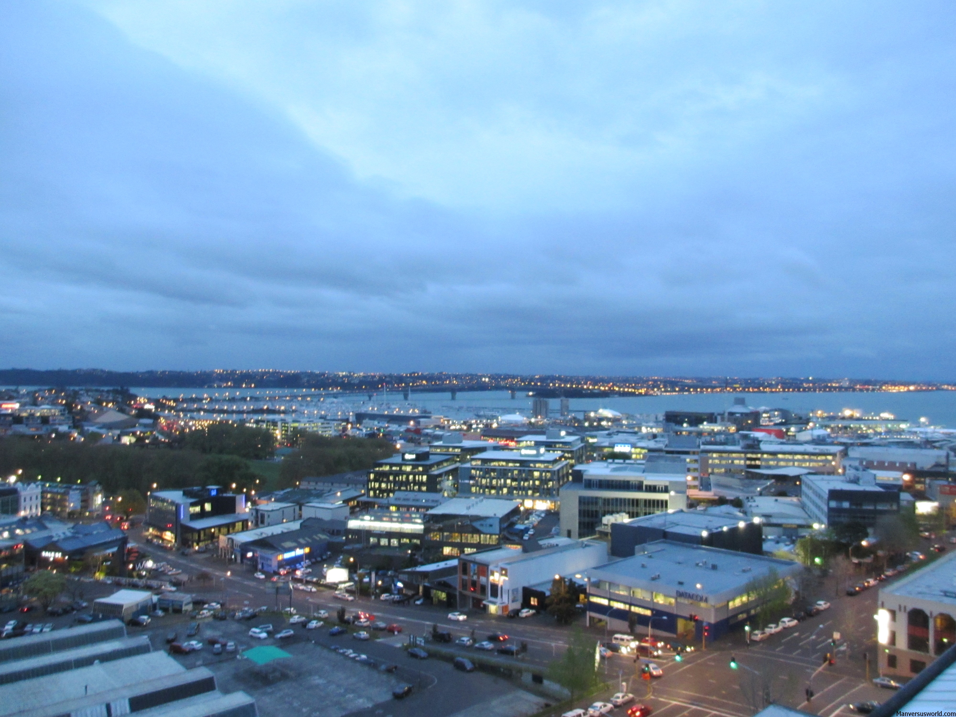 The view of Auckland's Hauraki Gulf from my apartment