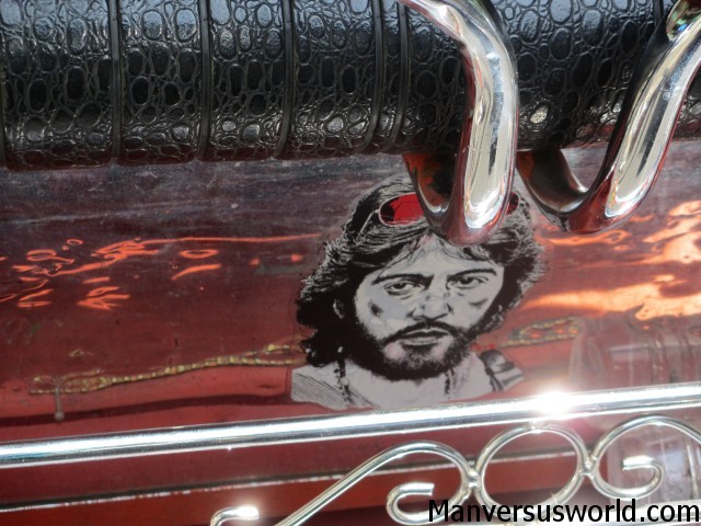 Serpico on the bumper of a tuk-tuk in Bangkok