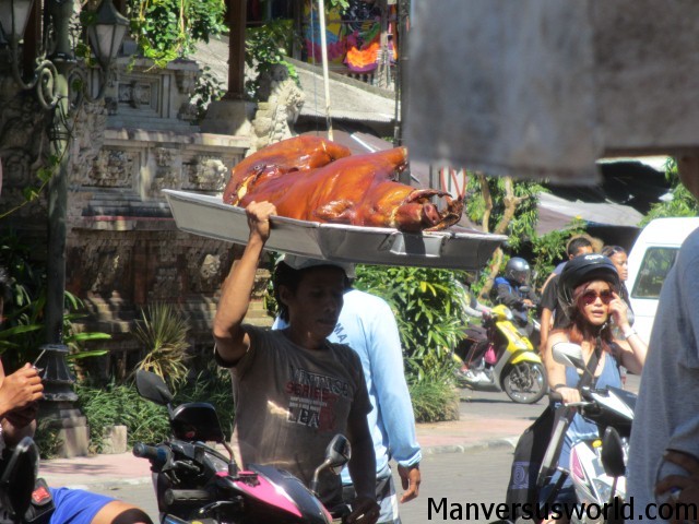 A fresh suckling pig at Warung Ibu Oka, Bali