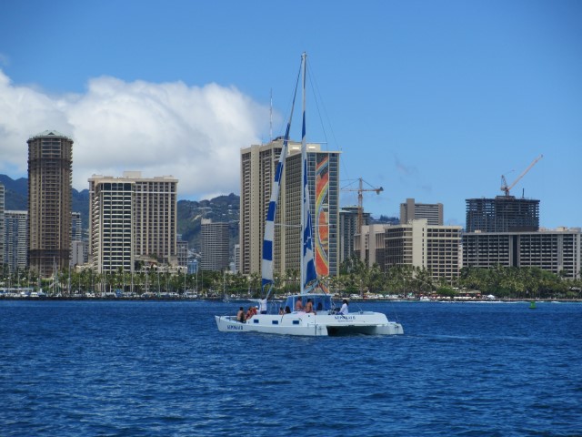 Wild in Waikiki: going sailing on a catamaran