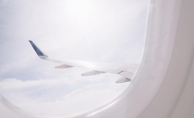 Plane wing, in the air